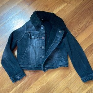 Girls Art Class, Black, lined, jean jacket. Size 6/6X